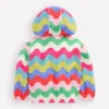 Relaxed Towelling Hoodie Multi Wave Stripe Relaxed Towelling Hoodie Multi Wave Stripe