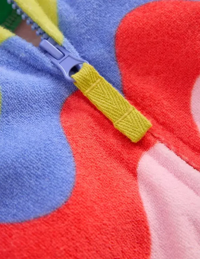 Relaxed Towelling Hoodie Multi Wave Stripe Relaxed Towelling Hoodie Multi Wave Stripe