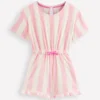 Relaxed Towelling Playsuit Spring Blossom Pink Stripe Relaxed Towelling Playsuit Spring Blossom Pink Stripe