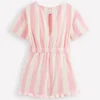 Relaxed Towelling Playsuit Spring Blossom Pink Stripe Relaxed Towelling Playsuit Spring Blossom Pink Stripe