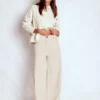 Relaxed Wide Leg Jeans Ecru Relaxed Wide Leg Jeans Ecru