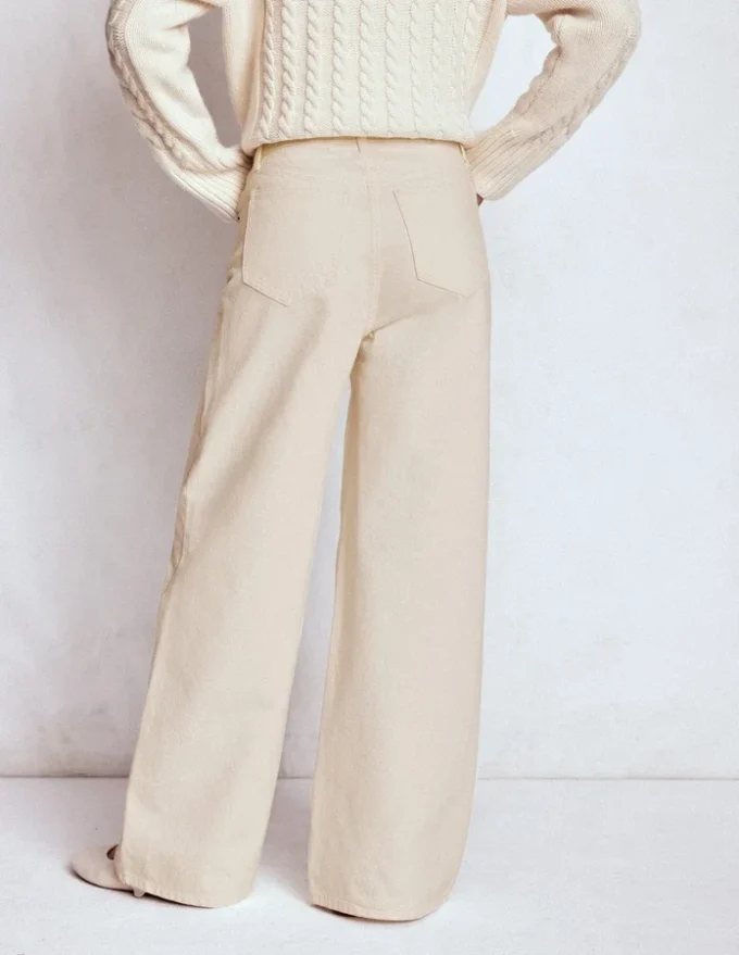 Relaxed Wide Leg Jeans Ecru Relaxed Wide Leg Jeans Ecru