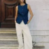 Relaxed Wide Leg Jeans Ecru Relaxed Wide Leg Jeans Ecru