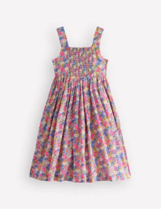 Remy Button Through Dress Pink Ditsy Floral