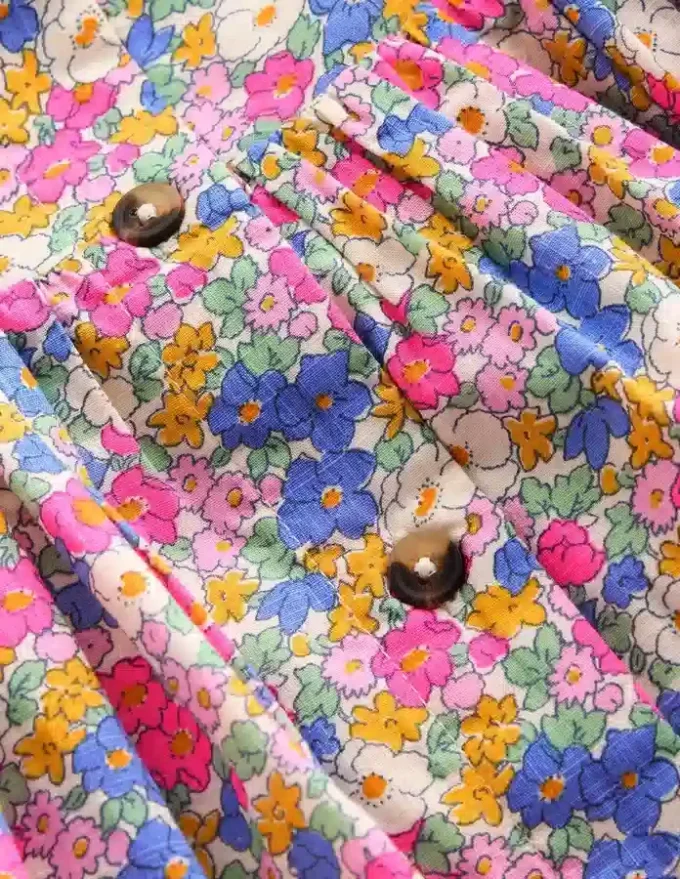 Remy Button Through Dress Pink Ditsy Floral Remy Button Through Dress Pink Ditsy Floral