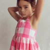 Remy Button Through Dress Pink Punch Gingham