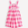 Remy Button Through Dress Pink Punch Gingham