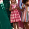 Remy Button Through Dress Pink Punch Gingham