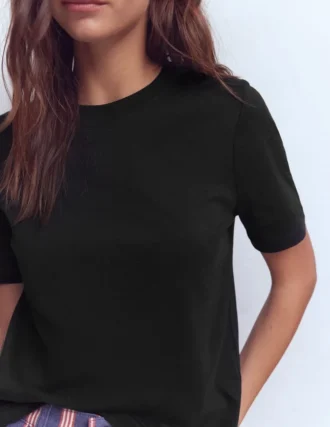 Ren Cotton Crew Neck T-shirt Black