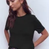 Ren Cotton Crew Neck T-shirt Black Ren Cotton Crew Neck T-shirt Black