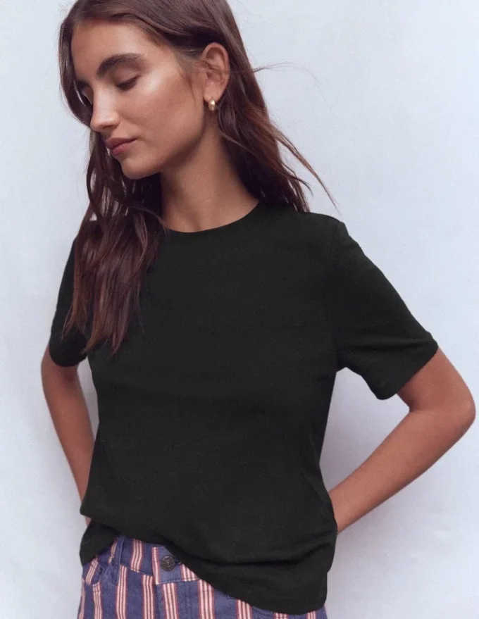 Ren Cotton Crew Neck T-shirt Black Ren Cotton Crew Neck T-shirt Black