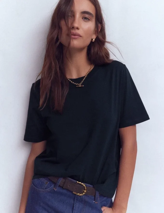 Ren Cotton Crew Neck T-shirt Navy Ren Cotton Crew Neck T-shirt Navy