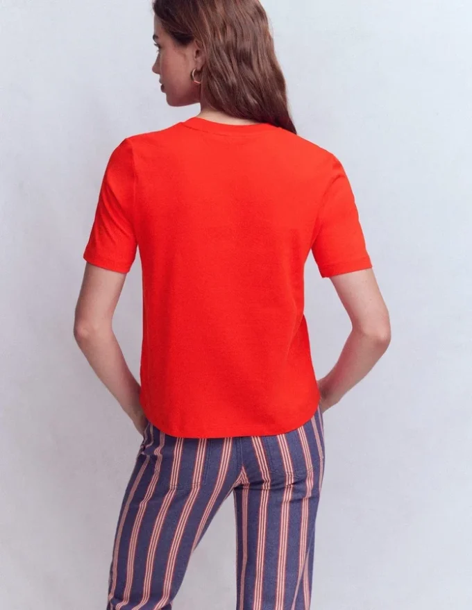 Ren Cotton Crew Neck T-shirt Red Ren Cotton Crew Neck T-shirt Red