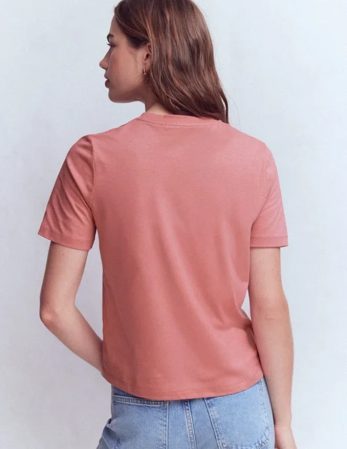 Ren Cotton Crew Neck T-shirt Vintage Rose
