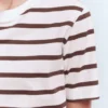 Ren Relaxed Cotton T-shirt Brown and Ivory Stripe Ren Relaxed Cotton T-shirt Brown and Ivory Stripe