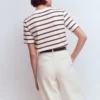 Ren Relaxed Cotton T-shirt Brown and Ivory Stripe Ren Relaxed Cotton T-shirt Brown and Ivory Stripe
