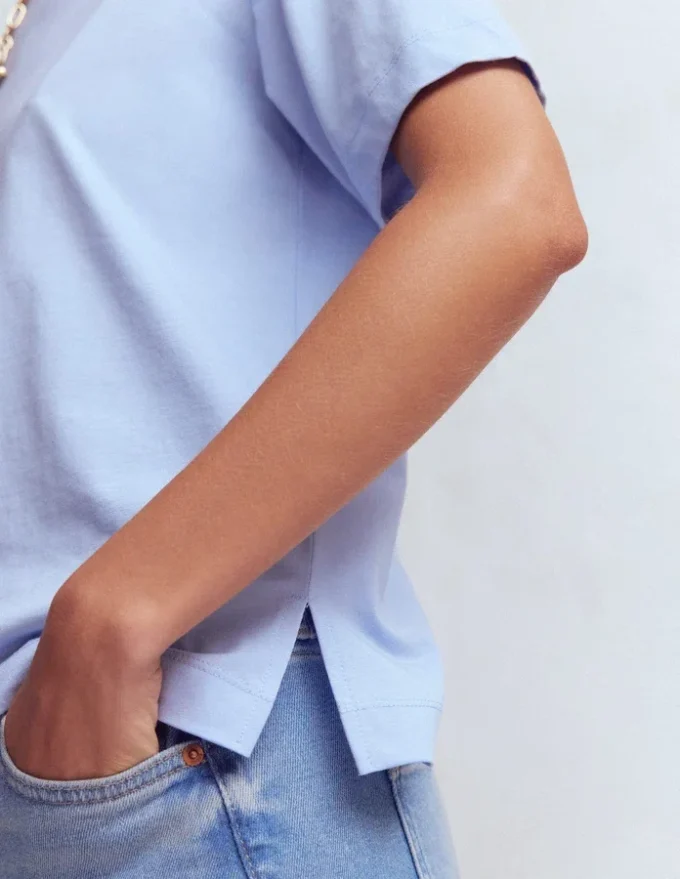 Ren Relaxed Cotton T-shirt Brunnera Blue Ren Relaxed Cotton T-shirt Brunnera Blue