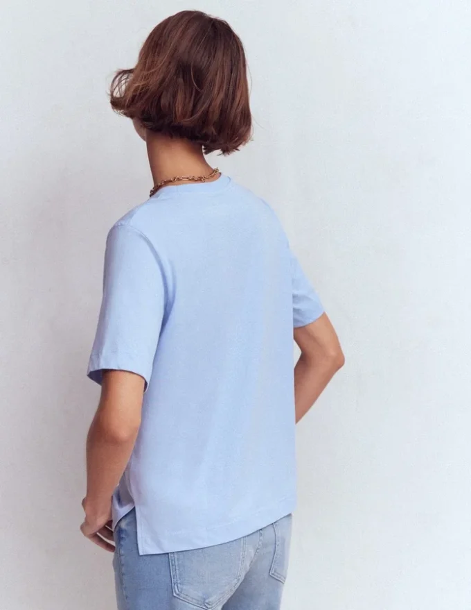Ren Relaxed Cotton T-shirt Brunnera Blue Ren Relaxed Cotton T-shirt Brunnera Blue