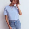 Ren Relaxed Cotton T-shirt Brunnera Blue Ren Relaxed Cotton T-shirt Brunnera Blue