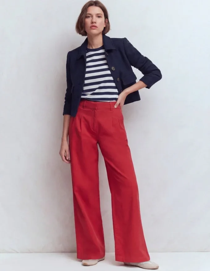 Ren Relaxed Cotton T-shirt Navy and Ivory Stripe Ren Relaxed Cotton T-shirt Navy and Ivory Stripe