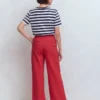 Ren Relaxed Cotton T-shirt Navy and Ivory Stripe Ren Relaxed Cotton T-shirt Navy and Ivory Stripe