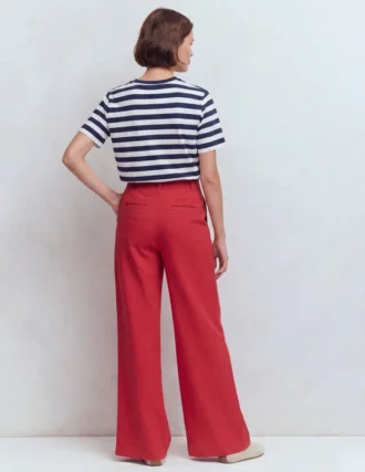 Ren Relaxed Cotton T-shirt Navy and Ivory Stripe