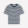 Ren Relaxed Cotton T-shirt Navy and Ivory Stripe Ren Relaxed Cotton T-shirt Navy and Ivory Stripe