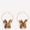 Resin Flower Hoops Brown Tort