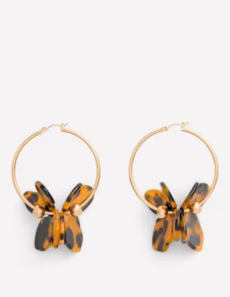 Resin Flower Hoops Brown Tort