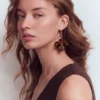 Resin Flower Hoops Brown Tort