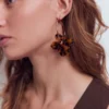 Resin Flower Hoops Brown Tort