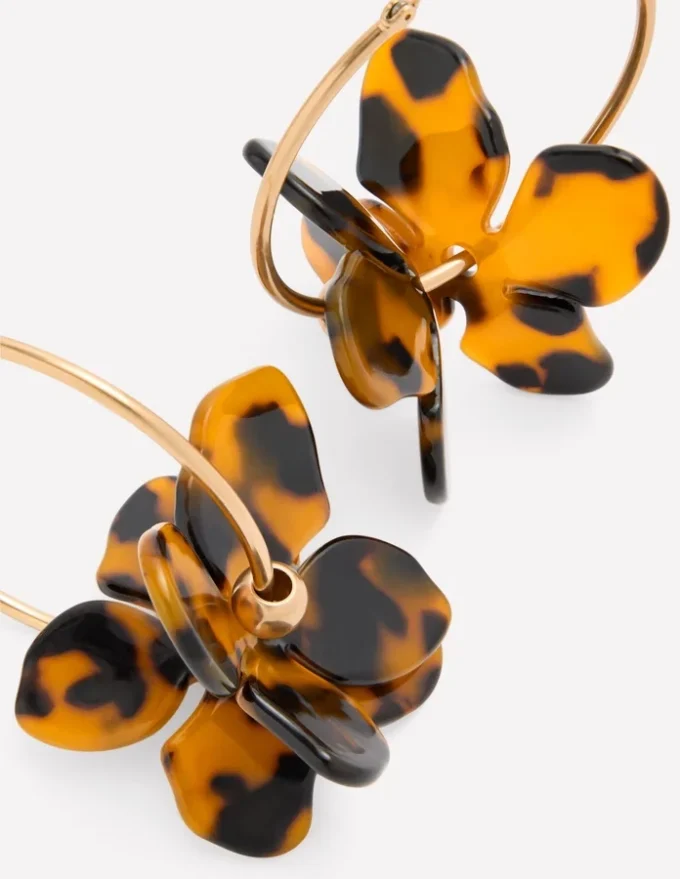 Resin Flower Hoops Brown Tort