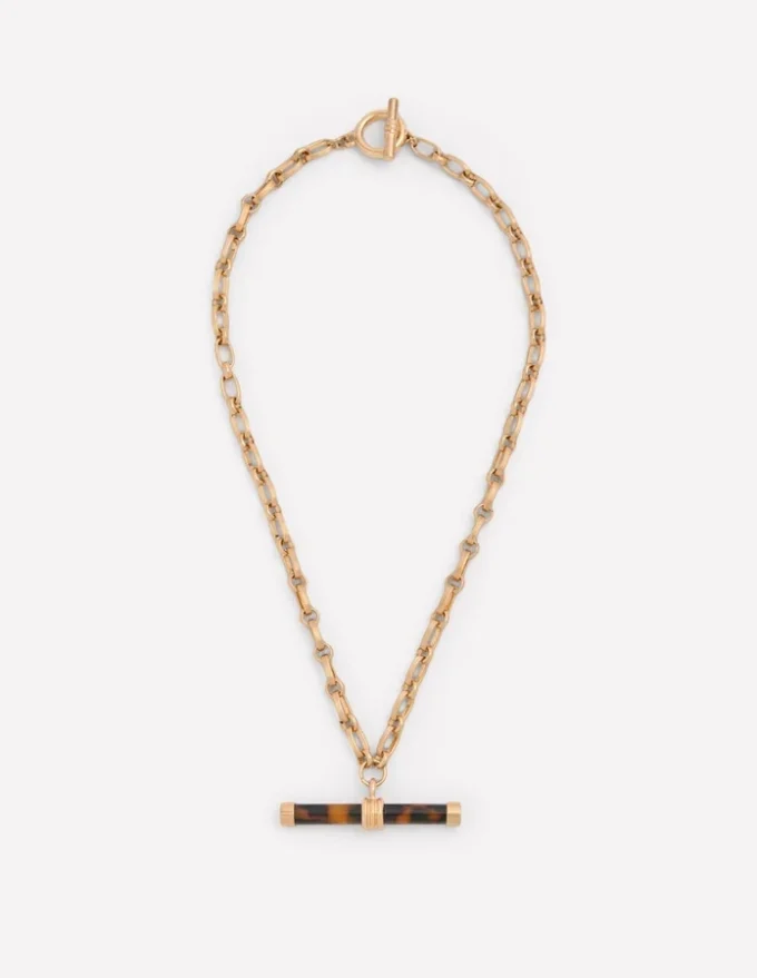 Resin Interest T-bar Necklace Classic Tort Resin Interest T-bar Necklace Classic Tort