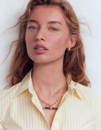 Resin Interest T-bar Necklace Classic Tort