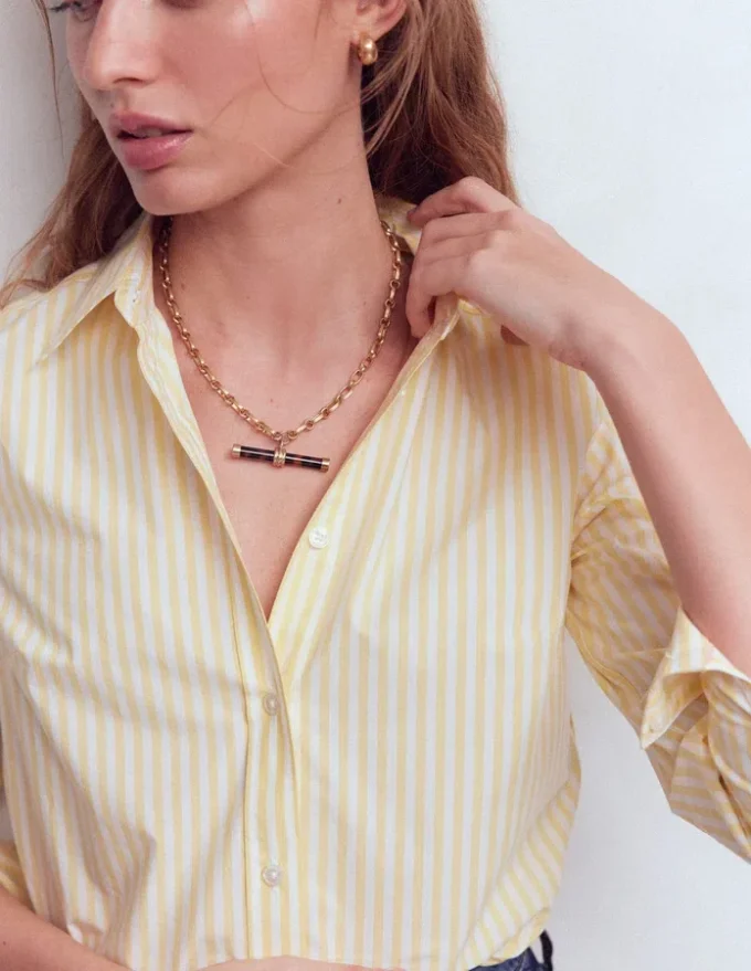 Resin Interest T-bar Necklace Classic Tort Resin Interest T-bar Necklace Classic Tort