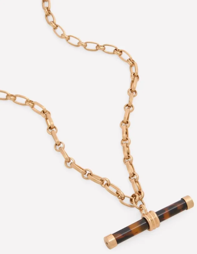 Resin Interest T-bar Necklace Classic Tort Resin Interest T-bar Necklace Classic Tort