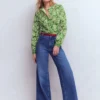 Rhea Trim Insert Cotton Top Green, Decorative Blossom