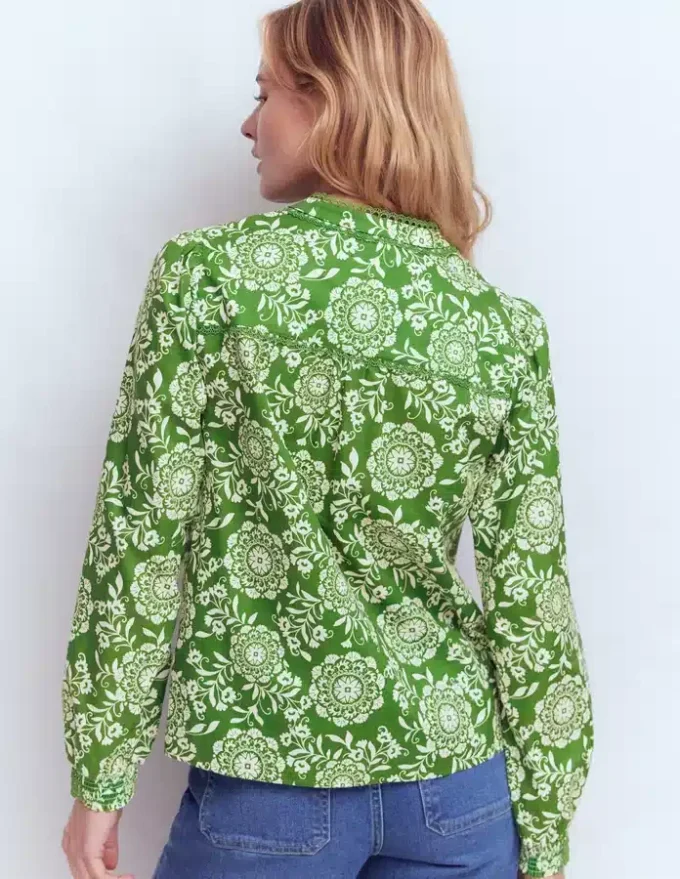 Rhea Trim Insert Cotton Top Green, Decorative Blossom