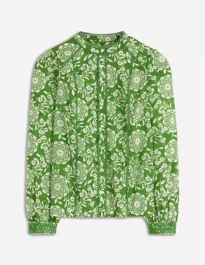 Rhea Trim Insert Cotton Top Green, Decorative Blossom