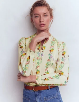 Rhea Trim Insert Cotton Top Multi, Blossom Trail