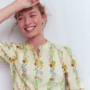 Rhea Trim Insert Cotton Top Multi, Blossom Trail