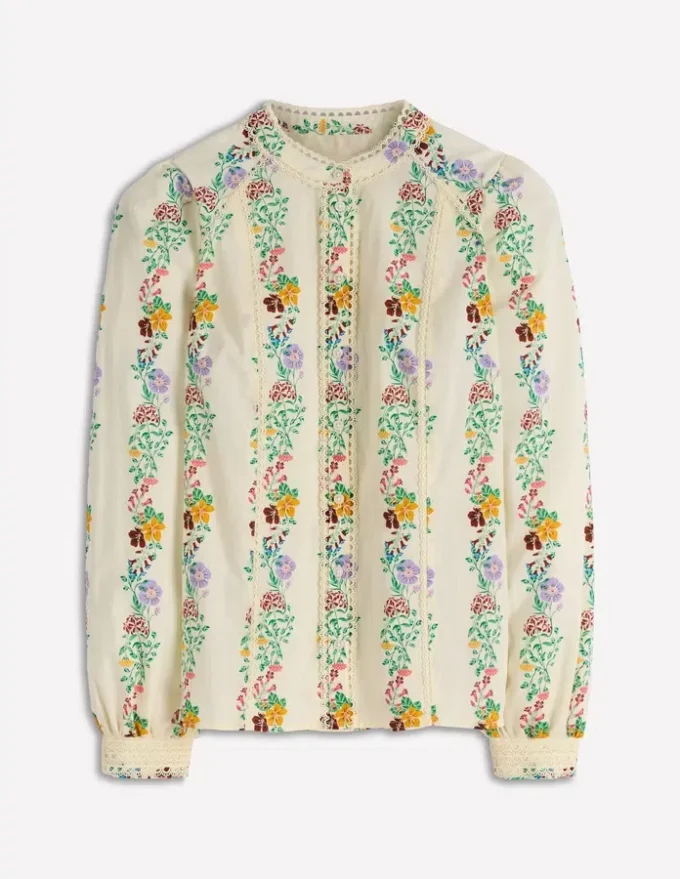 Rhea Trim Insert Cotton Top Multi, Blossom Trail
