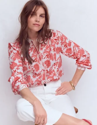 Rhea Trim Insert Cotton Top Pink, Elegant Blossom