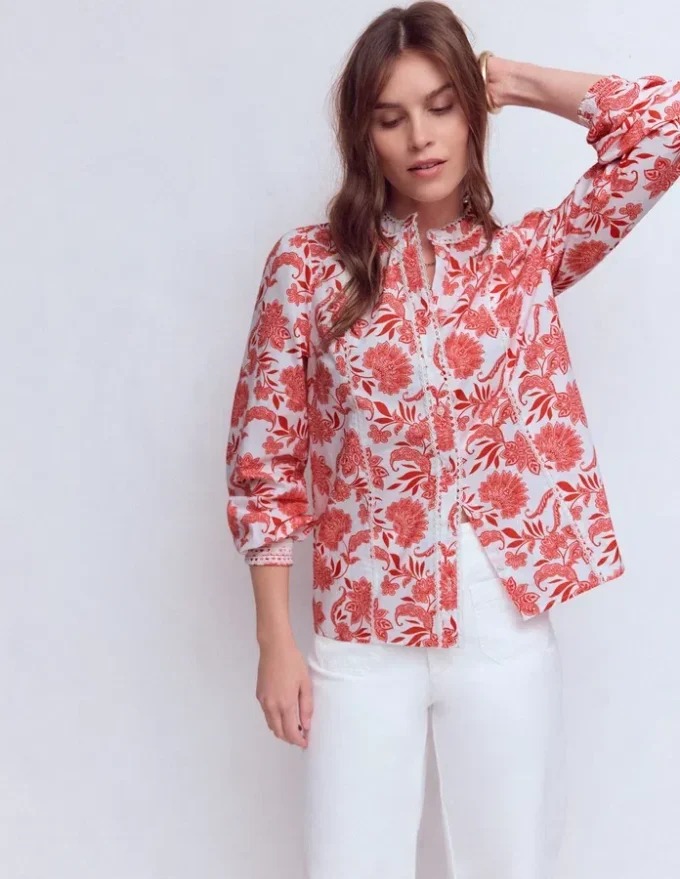 Rhea Trim Insert Cotton Top Pink, Elegant Blossom
