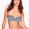 Rhodes Cup Sized Bikini Top Navy, Ivory Stripe Rhodes Cup Sized Bikini Top Navy, Ivory Stripe