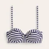 Rhodes Cup Sized Bikini Top Navy, Ivory Stripe Rhodes Cup Sized Bikini Top Navy, Ivory Stripe