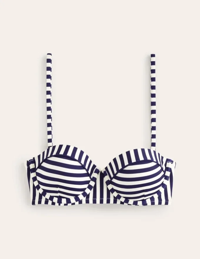 Rhodes Cup Sized Bikini Top Navy, Ivory Stripe Rhodes Cup Sized Bikini Top Navy, Ivory Stripe