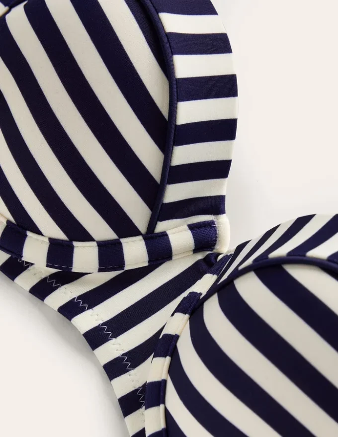 Rhodes Cup Sized Bikini Top Navy, Ivory Stripe Rhodes Cup Sized Bikini Top Navy, Ivory Stripe