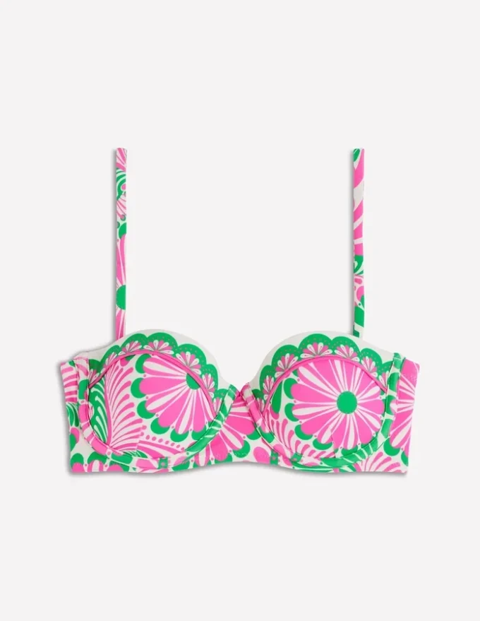 Rhodes Cup Sized Bikini Top Pink, Euphoric Gardens Rhodes Cup Sized Bikini Top Pink, Euphoric Gardens