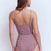 Rhodes Cup Sized Swimsuit Chocberry, Ivory Stripe Rhodes Cup Sized Swimsuit Chocberry, Ivory Stripe